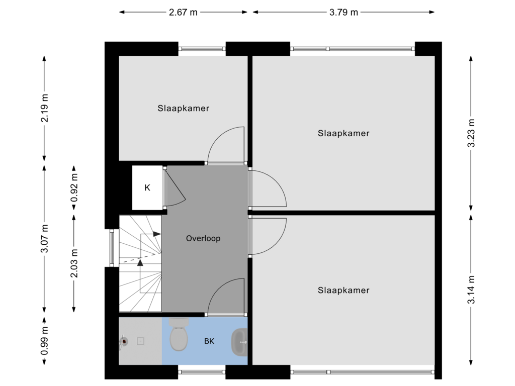 Bekijk plattegrond van 1e Verdieping van Assumburgstraat 32