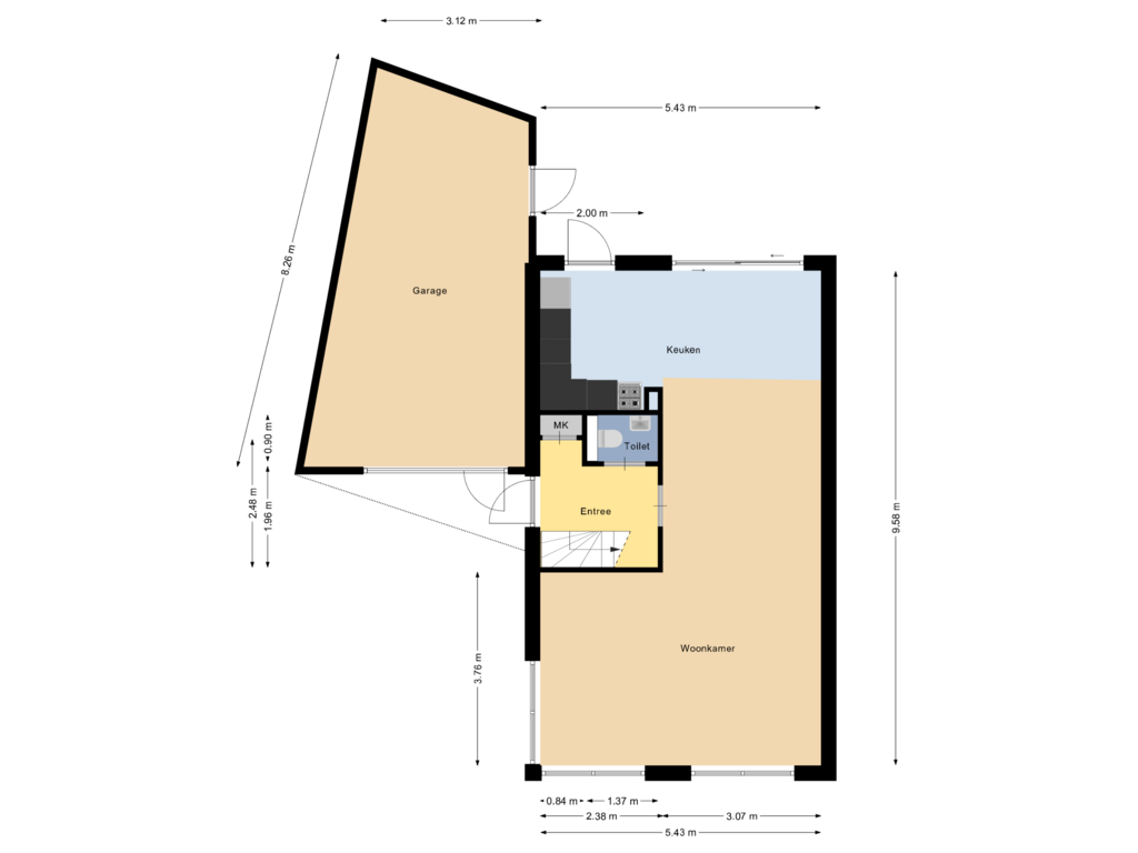 Bekijk plattegrond van Begane Grond van Hazenbos 10