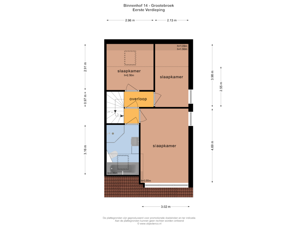 Bekijk plattegrond van EERSTE VERDIEPING van Binnenhof 14