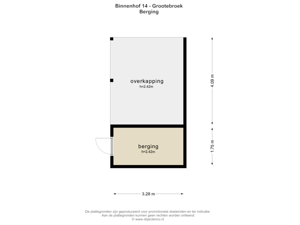 Bekijk plattegrond van BERGING van Binnenhof 14