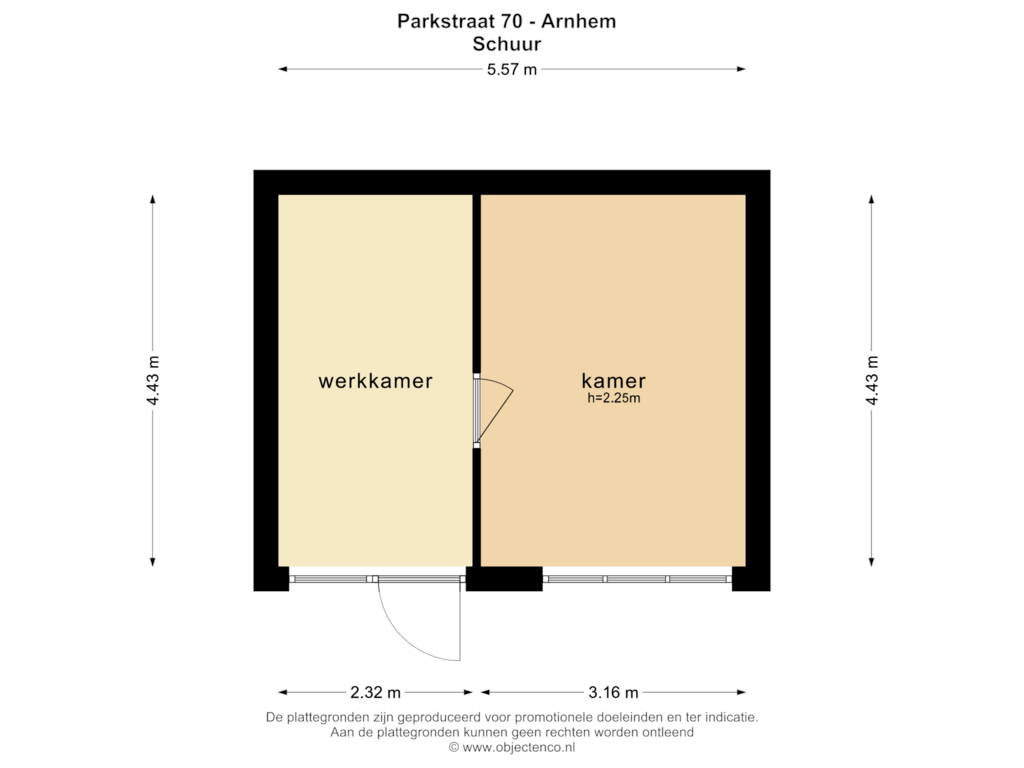 Bekijk plattegrond van SCHUUR van Parkstraat 70