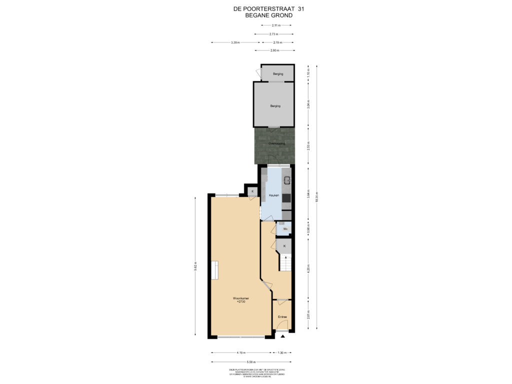 View floorplan of Begane grond of De Poorterstraat 31