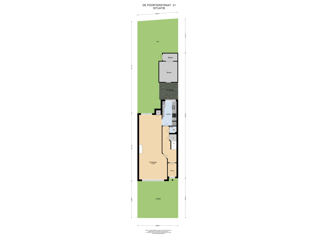 View floorplan of Situatie of De Poorterstraat 31