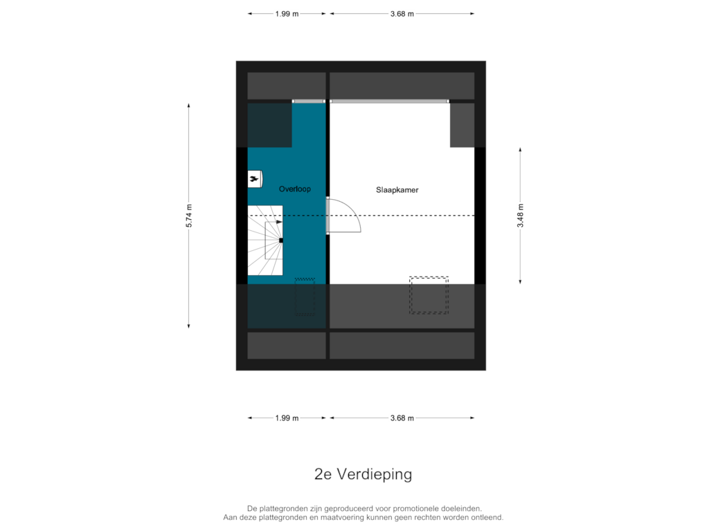 Bekijk plattegrond van 2e Verdieping van Jan van Gooyenhof 21