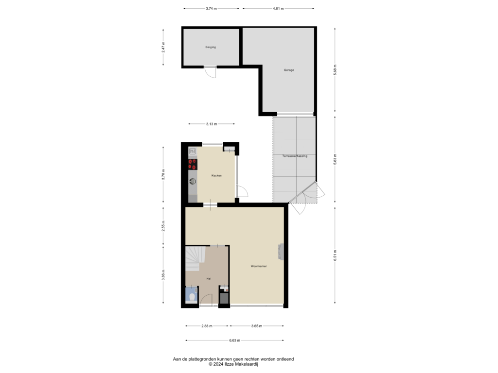 View floorplan of Begane grond of Eisenhowerstraat 16