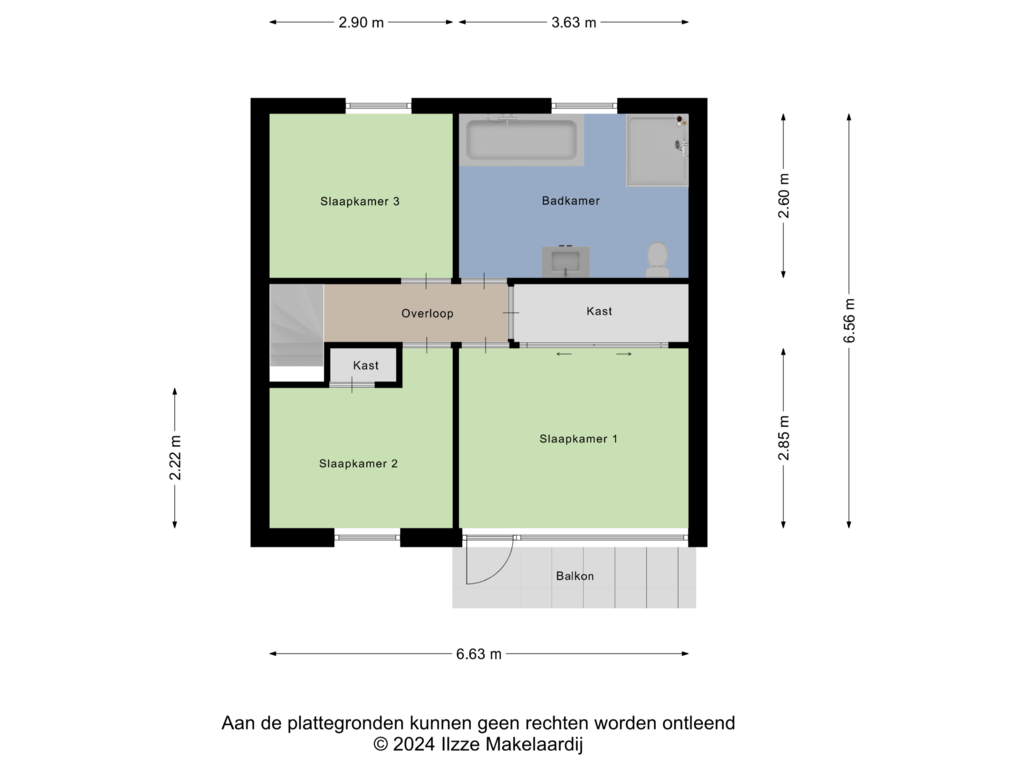 View floorplan of Eerste verdieping of Eisenhowerstraat 16