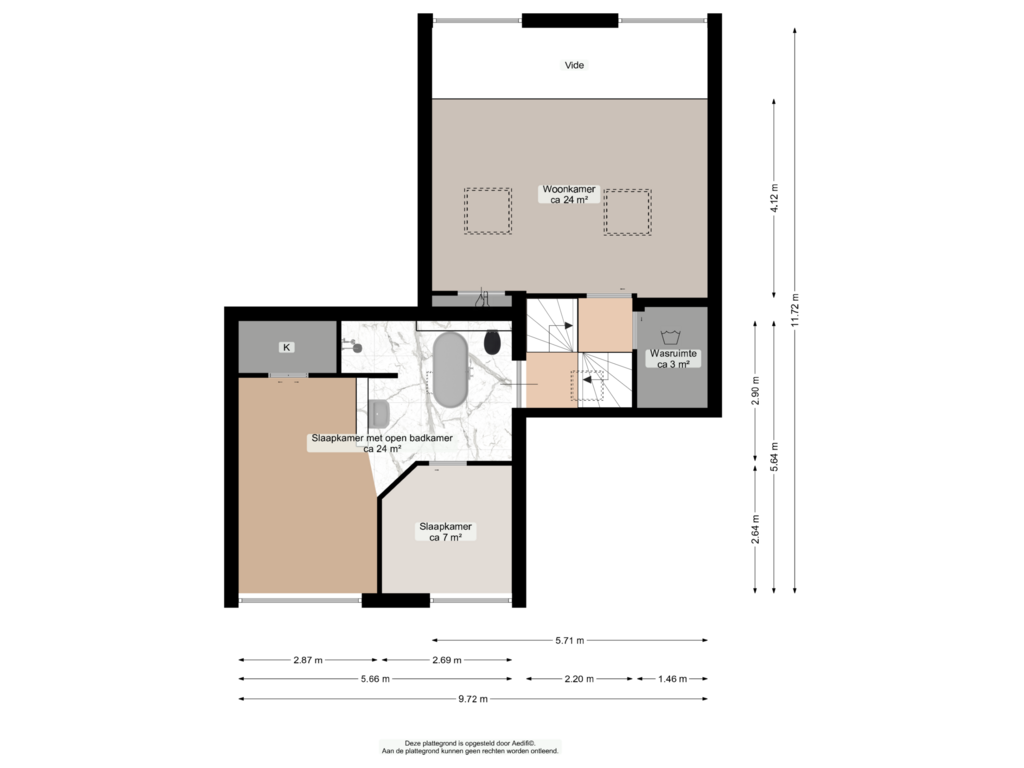 View floorplan of Tweede verdieping of De Wouden 196