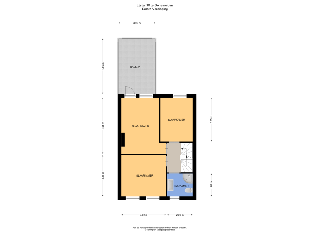 Bekijk plattegrond van Eerste Verdieping van Lijster 30