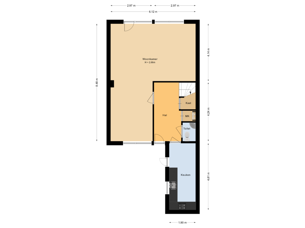 Bekijk plattegrond van Begane grond van Baai 99