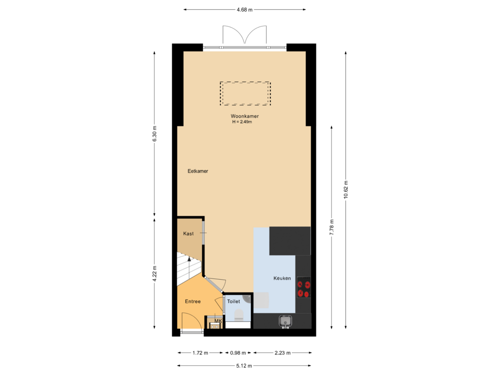 Bekijk plattegrond van Begane grond van Klaproosstraat 8