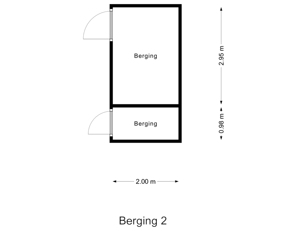 Bekijk plattegrond van Berging 2 van Hagelkruisweg 5