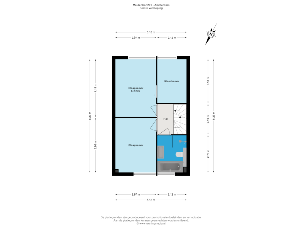 Bekijk plattegrond van Eerste verdieping van Maldenhof 201