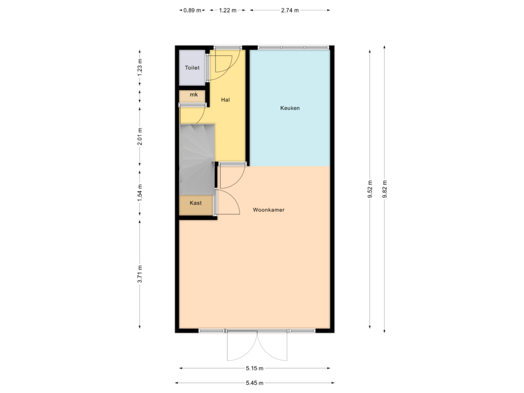 View floorplan of begane grond of Westeinde 13