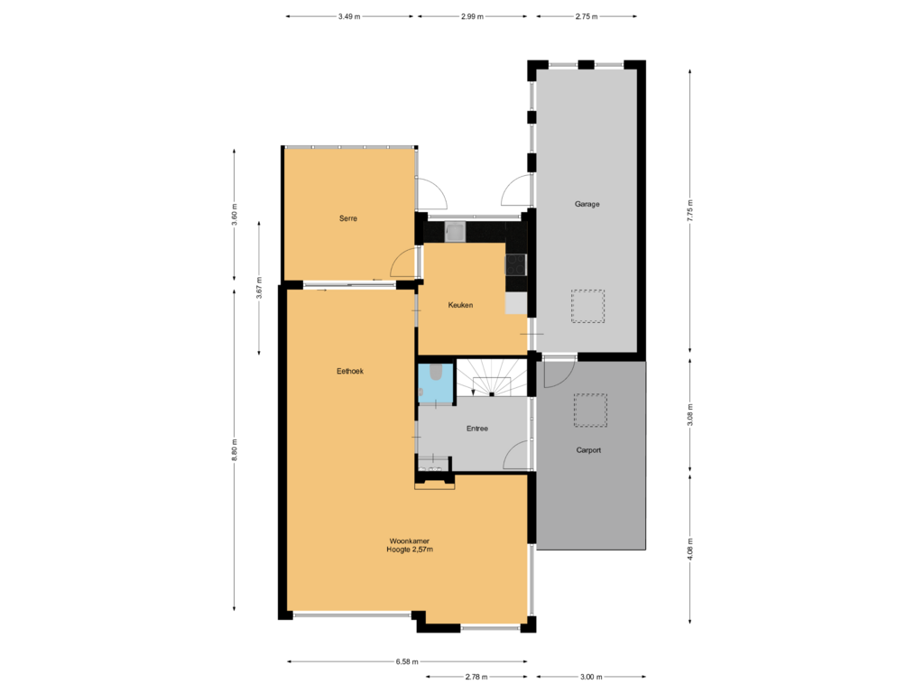 View floorplan of Begane grond of van Weesstraat 11