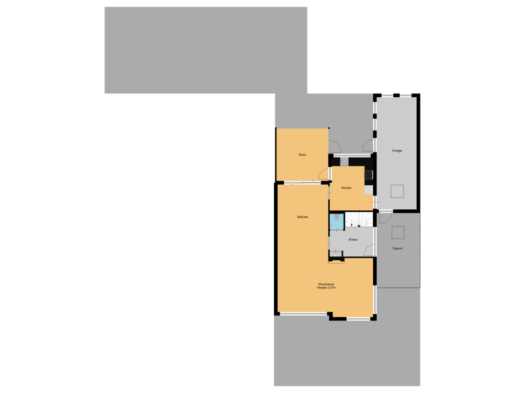 View floorplan of Begane grond + Kavel of van Weesstraat 11