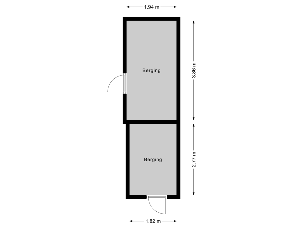 Bekijk plattegrond van Berging van Berg en Dalseweg 386