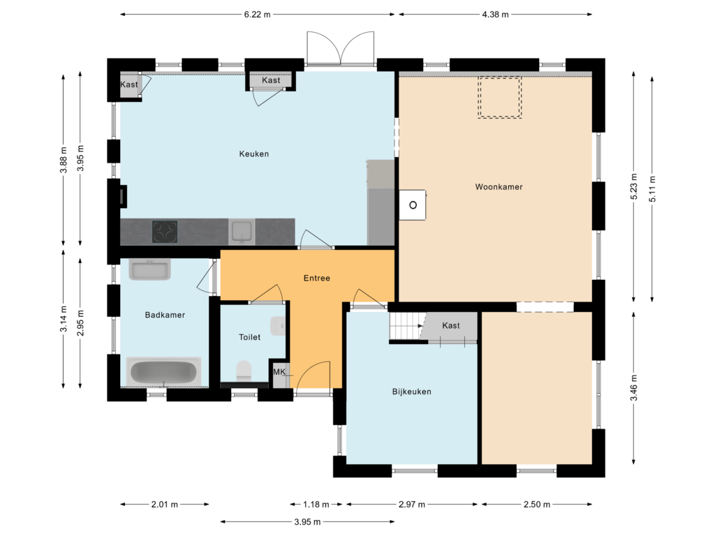 View floorplan of Begane grond of Bovenveldsweg 2