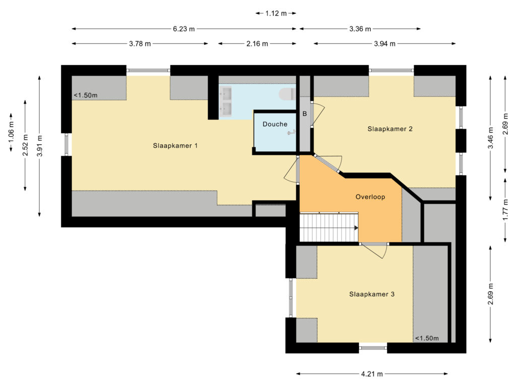 View floorplan of Eerste verdieping of Bovenveldsweg 2