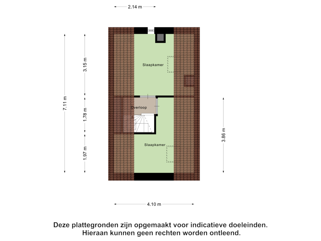 Bekijk plattegrond van Tweede Verdieping van Middellaan 11