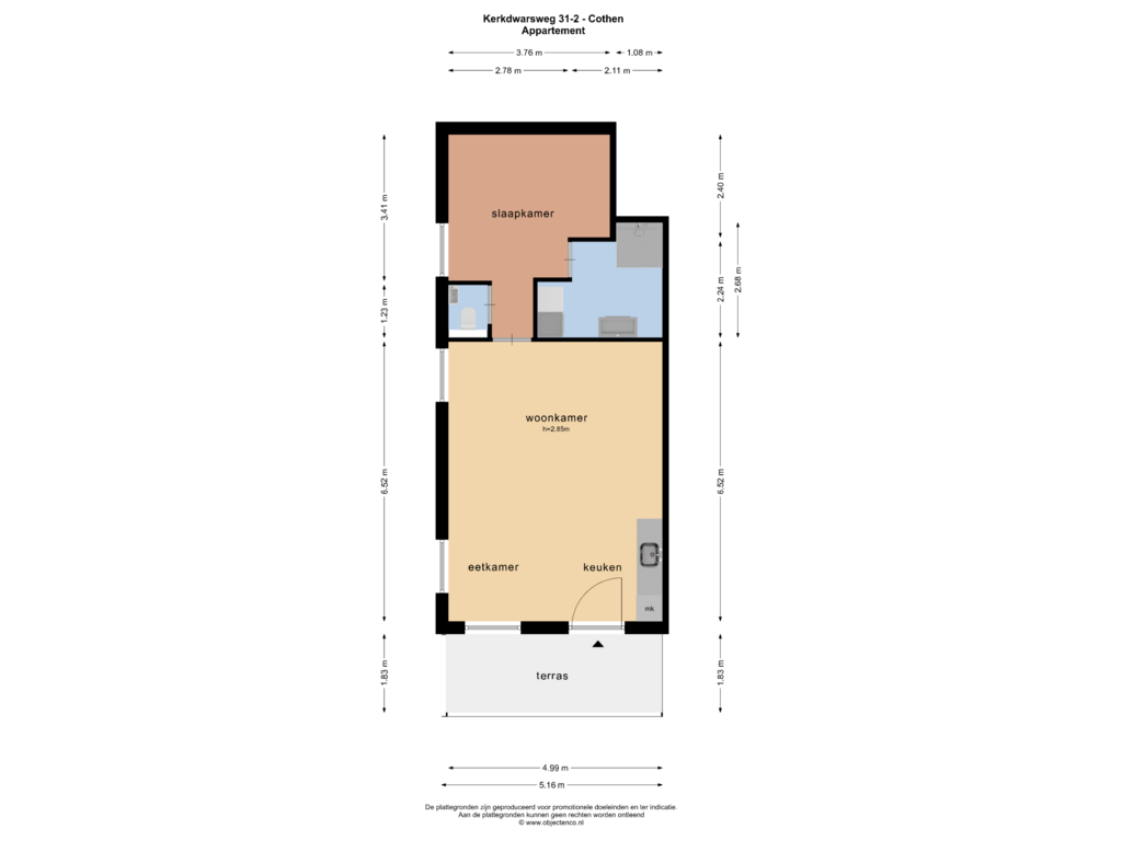 Bekijk plattegrond van Appartement van Kerkweg 30-C