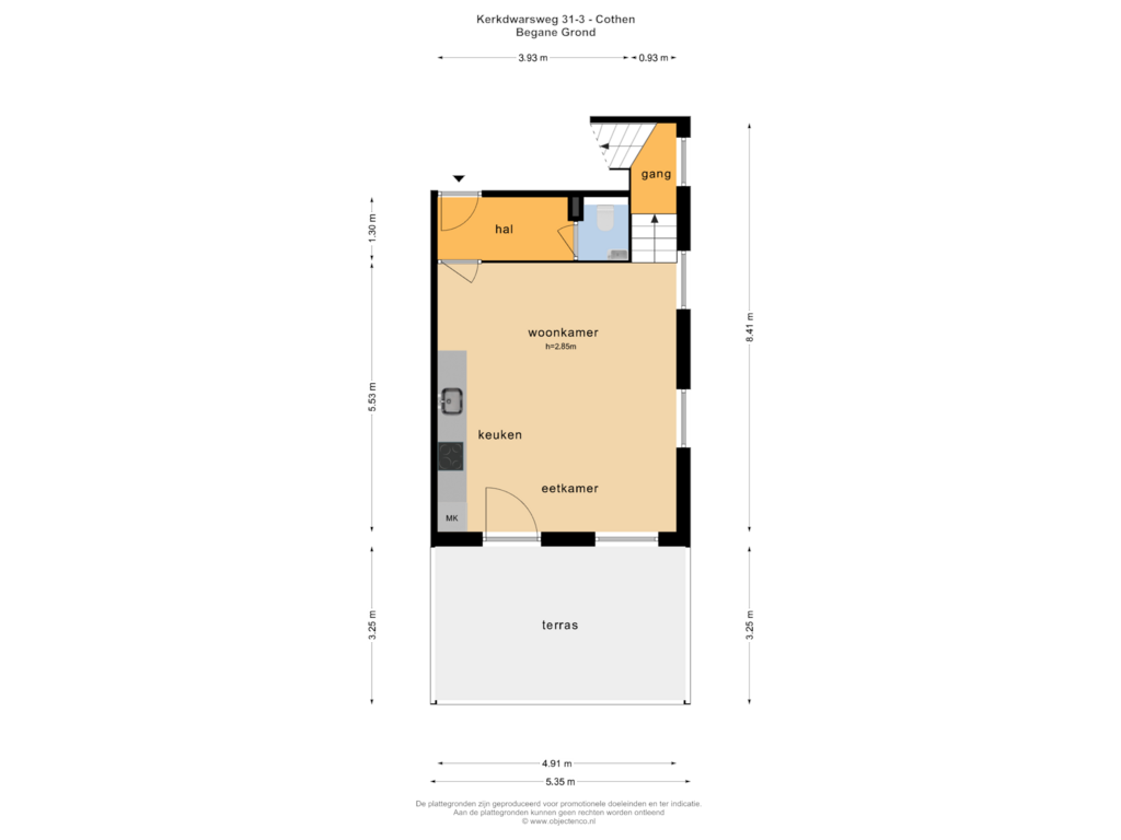 View floorplan of Begane Grond of Kerkweg 30-D