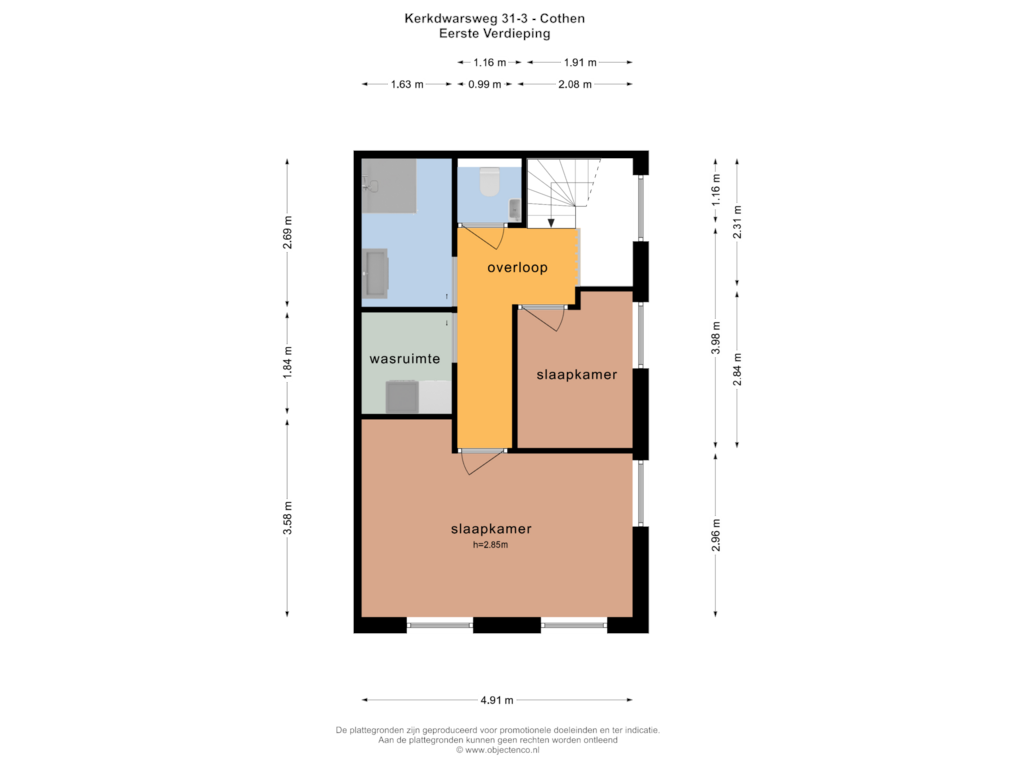 View floorplan of Eerste Verdieping of Kerkweg 30-D