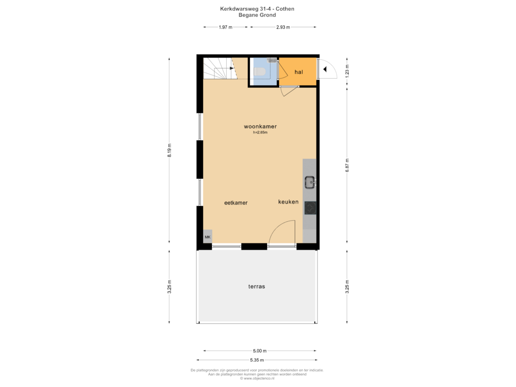 View floorplan of Begane Grond of Kerkweg 30-E