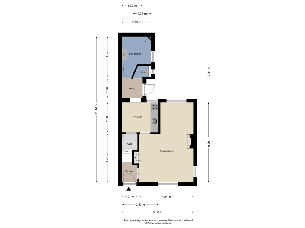 Bekijk plattegrond van Begane grond van Sluisweg 7