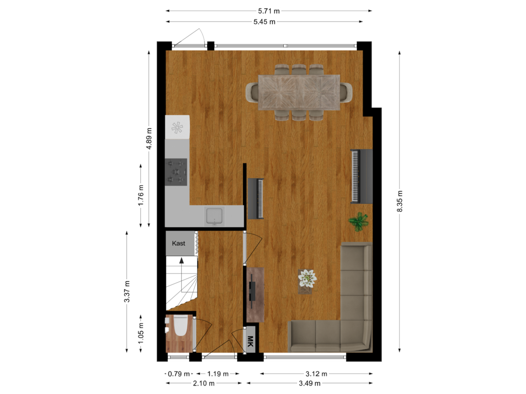 View floorplan of Begane grond of Thorbeckestraat 31