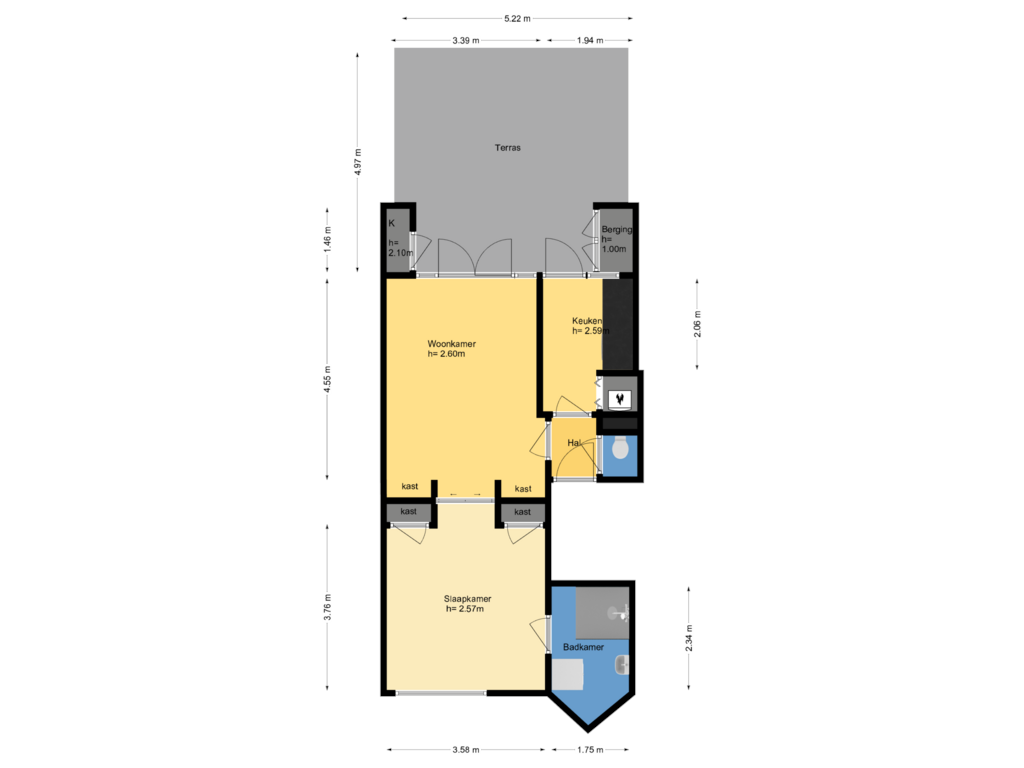 Bekijk plattegrond van Verdieping 1 van Adelaarstraat 46-B