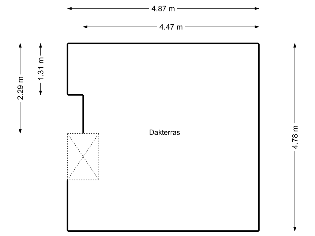 Bekijk plattegrond van Dakterras van Adelaarstraat 46-B