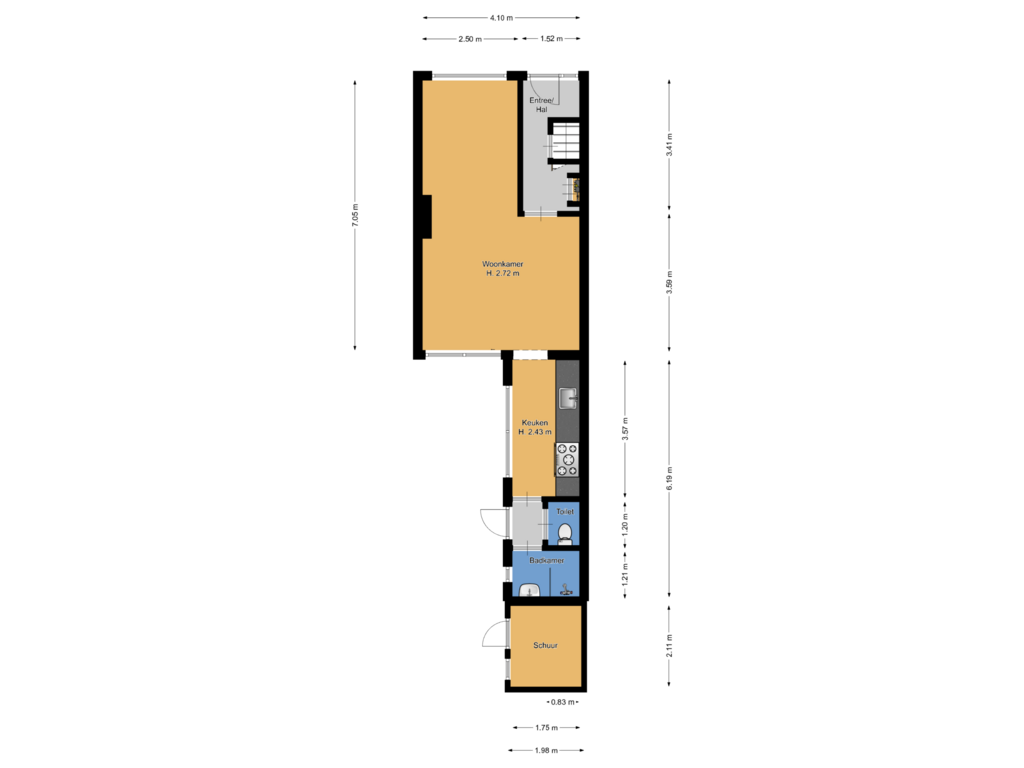 Bekijk plattegrond van Begane grond van St.-Winfridusstraat 37