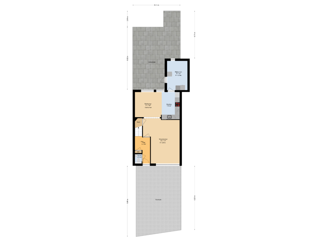 Bekijk plattegrond van Situatie van Langdeel 7