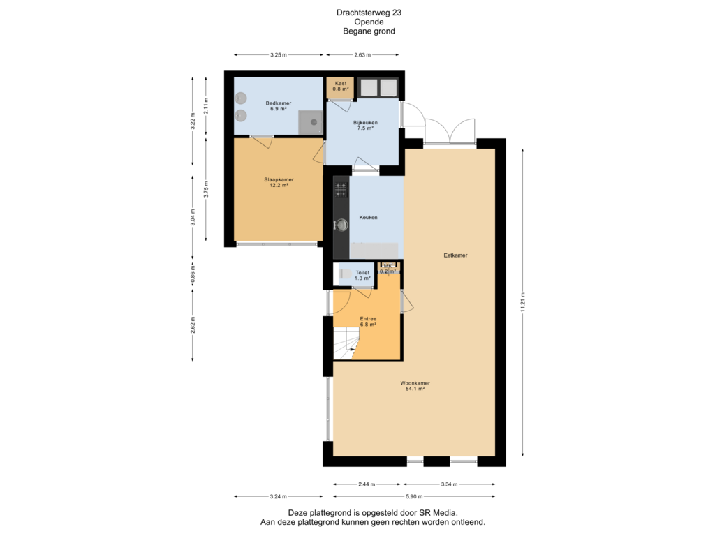 View floorplan of Begane grond of Drachtsterweg 23