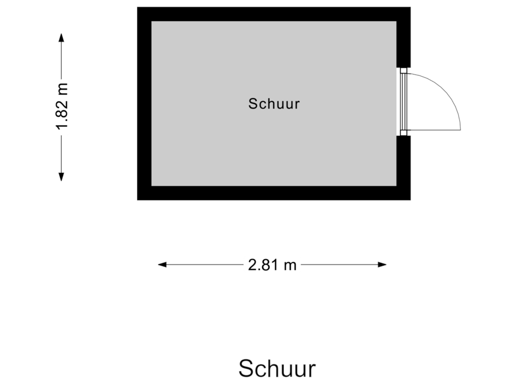 View floorplan of Schuur of Rietdekkerstraat 35