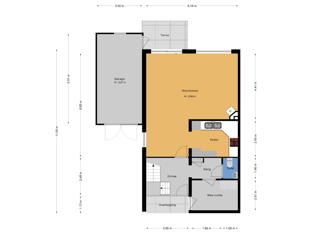 Bekijk plattegrond van Begane grond van Appelhôf 63