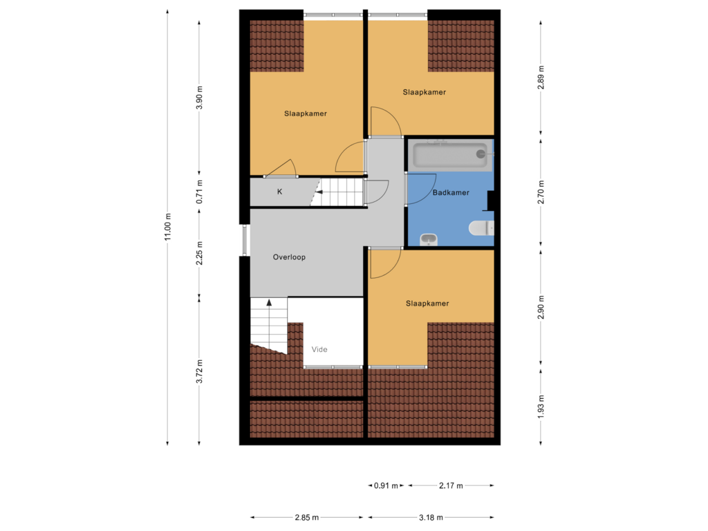 Bekijk plattegrond van Eerste verdieping van Appelhôf 63