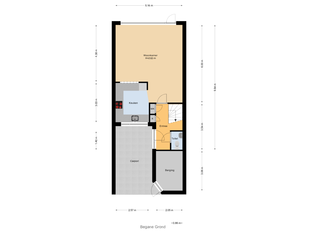 Bekijk plattegrond van Begane Grond van Maris 27