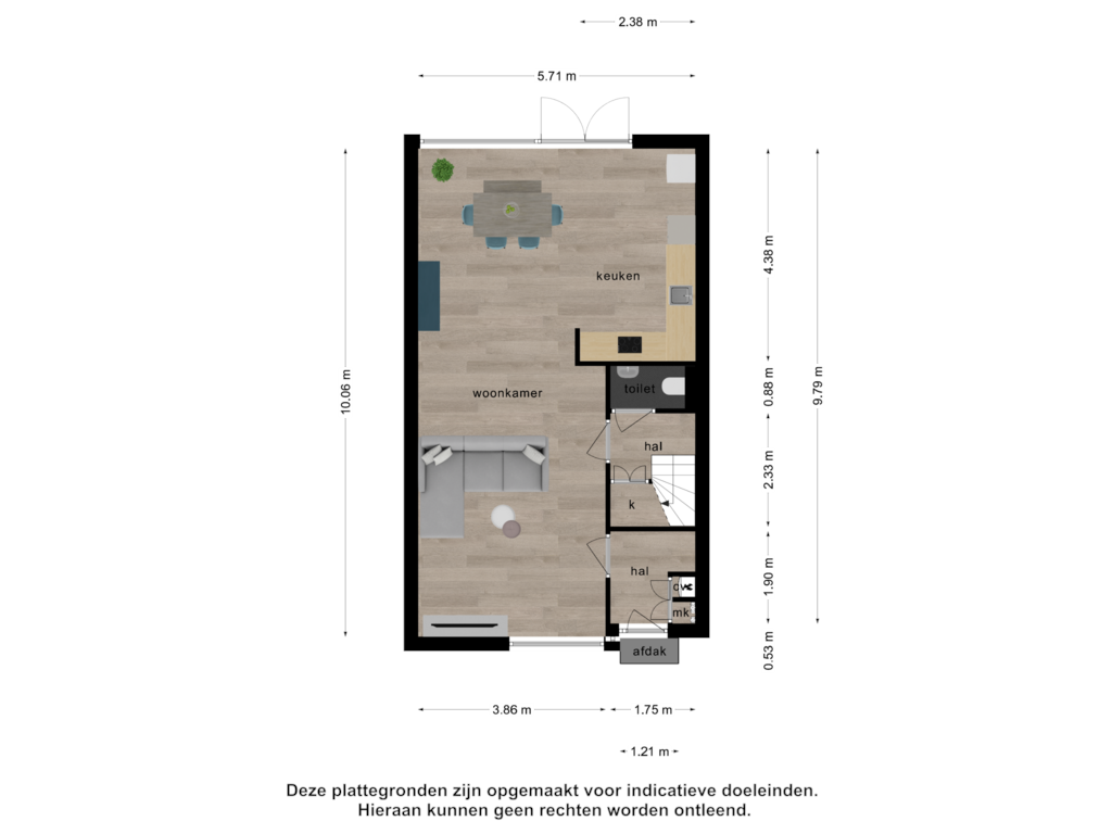 View floorplan of begane grond of Zandbaars 25