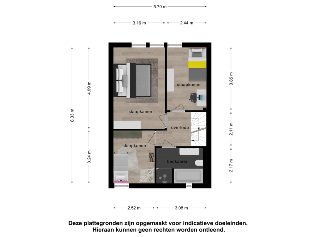 View floorplan of 1e verdieping of Zandbaars 25