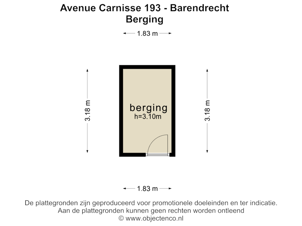 Bekijk plattegrond van BERGING van Avenue Carnisse 193