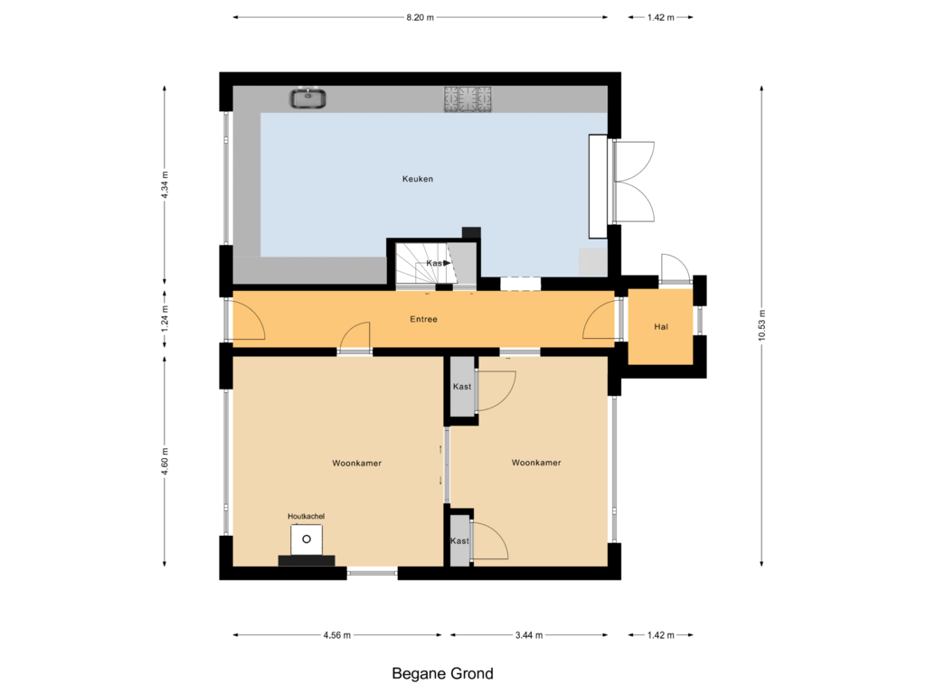 View floorplan of Begane Grond of Langeweegje 14