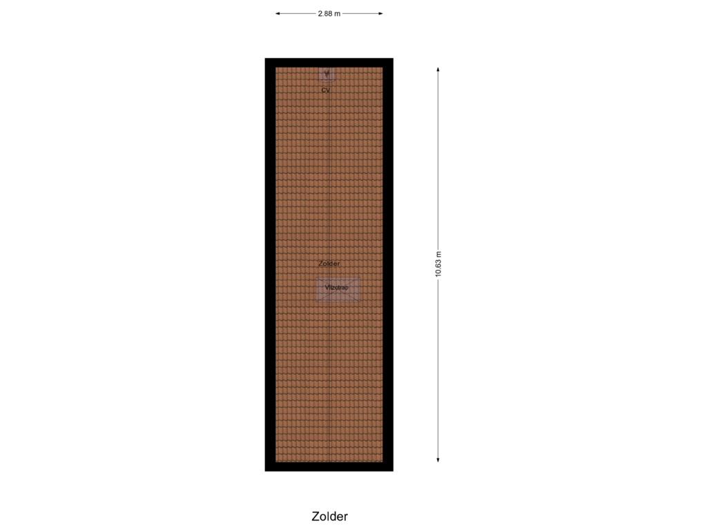 View floorplan of Zolder of Langeweegje 14