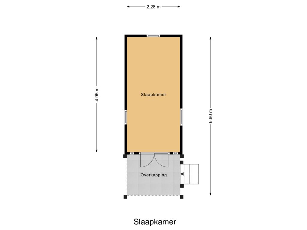 View floorplan of Slaapkamer  of Langeweegje 14