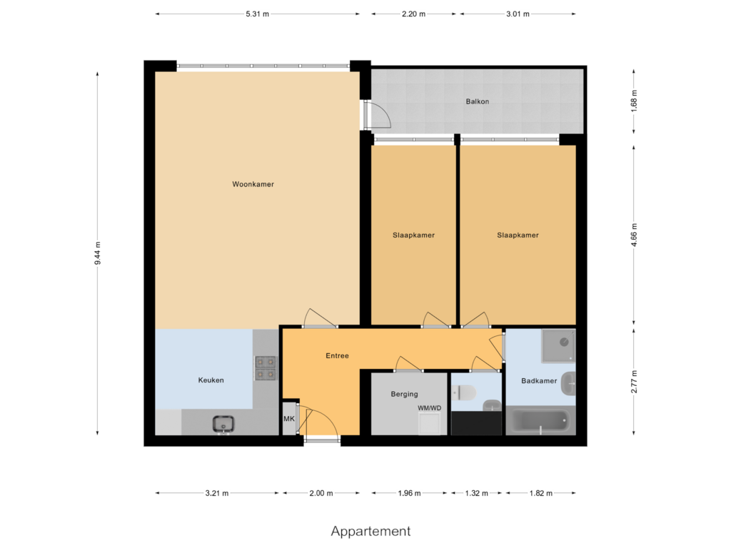 Bekijk plattegrond van Appartement van Sint-Jobskade 526