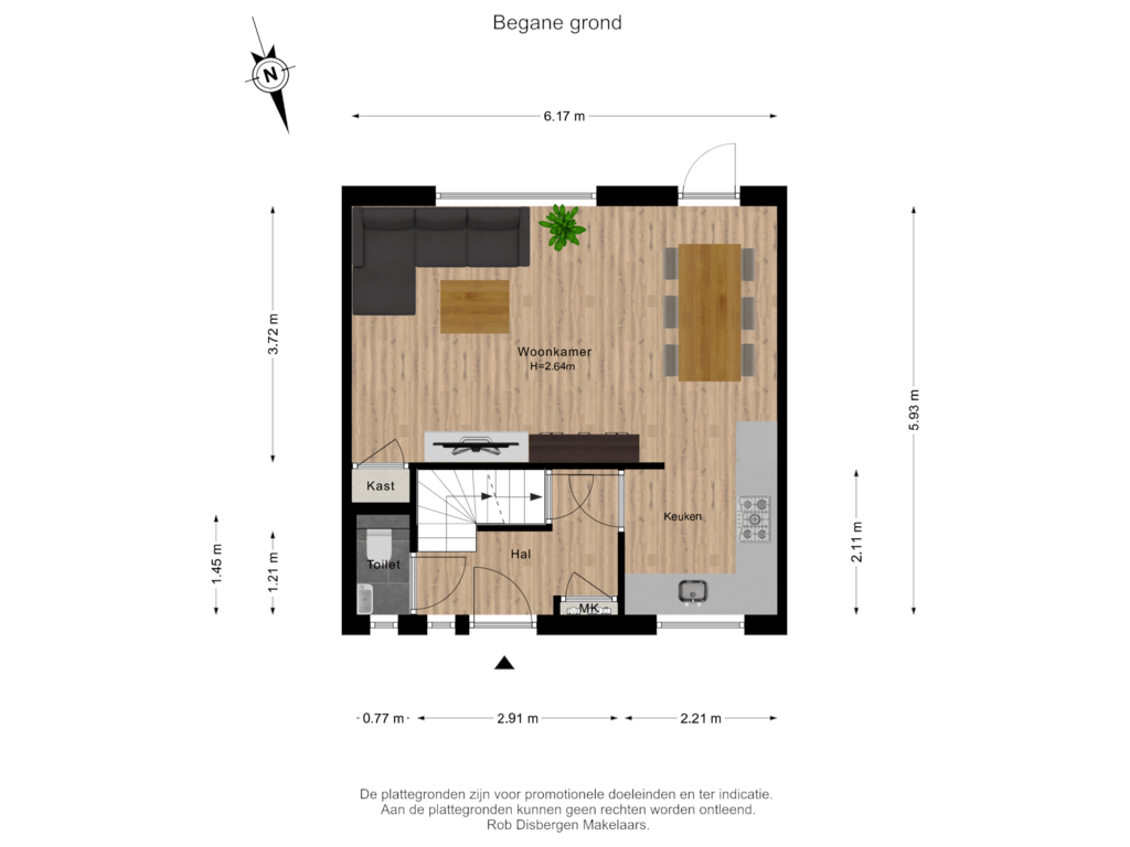 View floorplan of Begane grond of Korhoenstraat 11