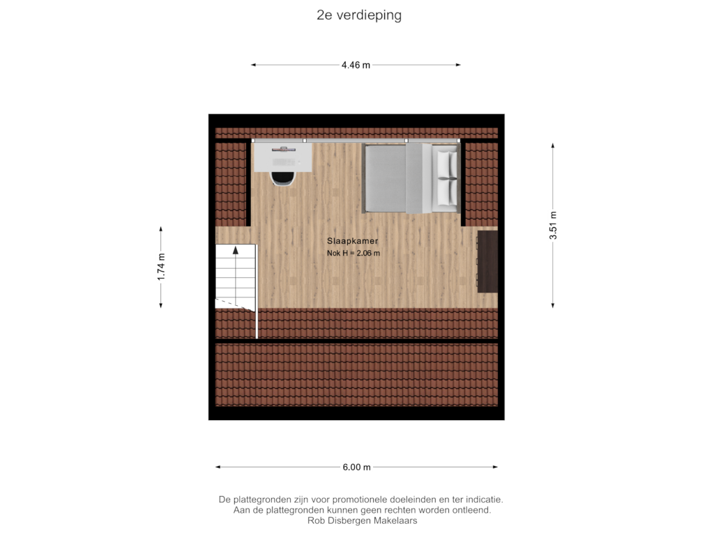 View floorplan of 2e verdieping of Korhoenstraat 11