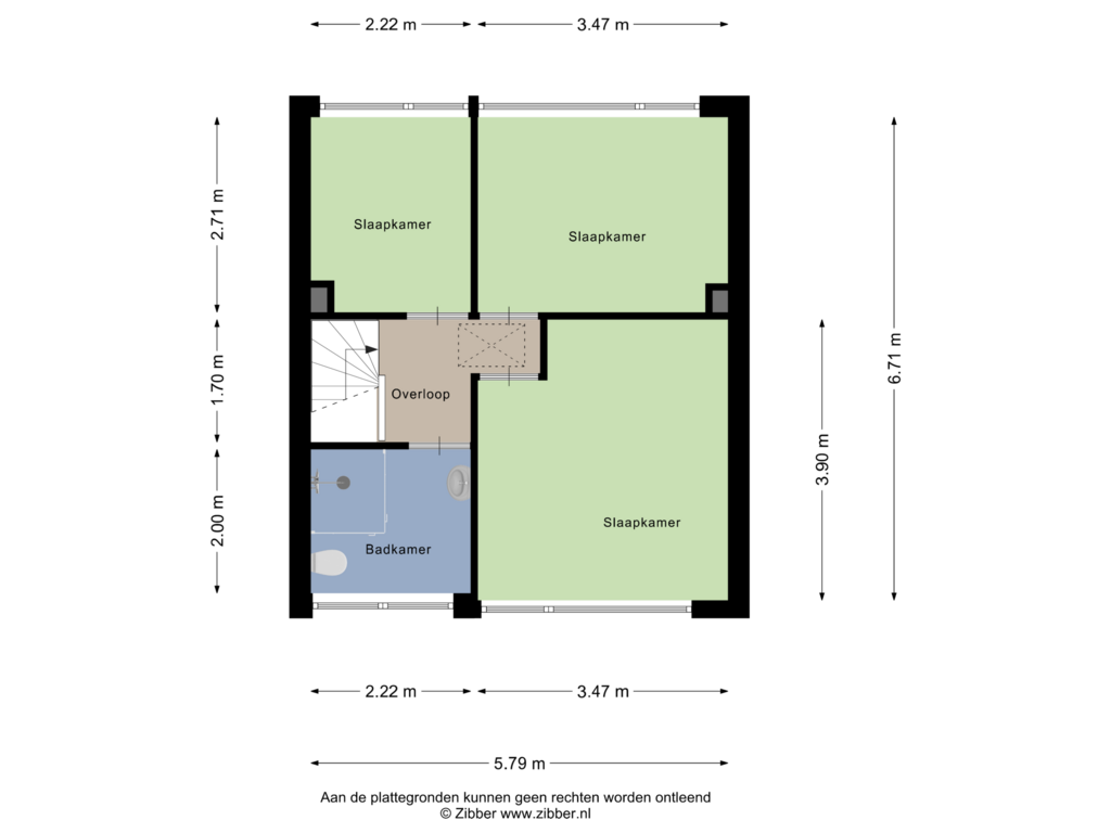 View floorplan of Eerste Verdieping of Adriaen van Ostadestraat 55