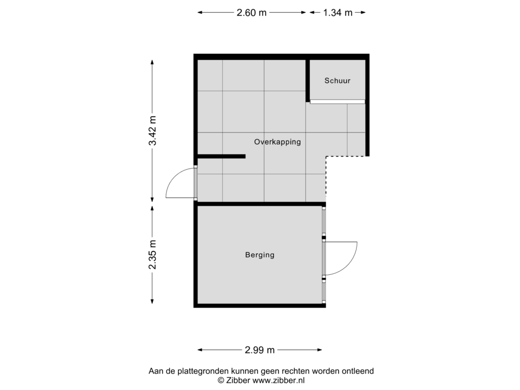 View floorplan of Berging of Adriaen van Ostadestraat 55