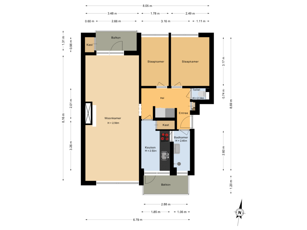 Bekijk plattegrond van Derde verdieping van Scheldestraat 49